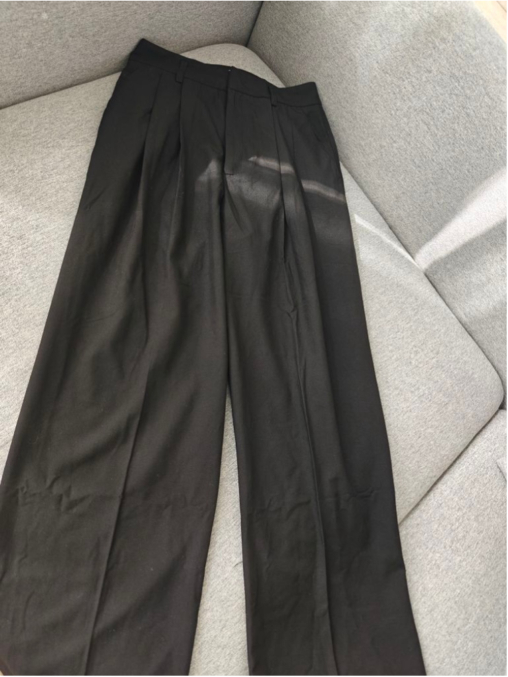 Minimalist Wide Leg Trousers | High Waist Tailored Pants | Black Office Chic